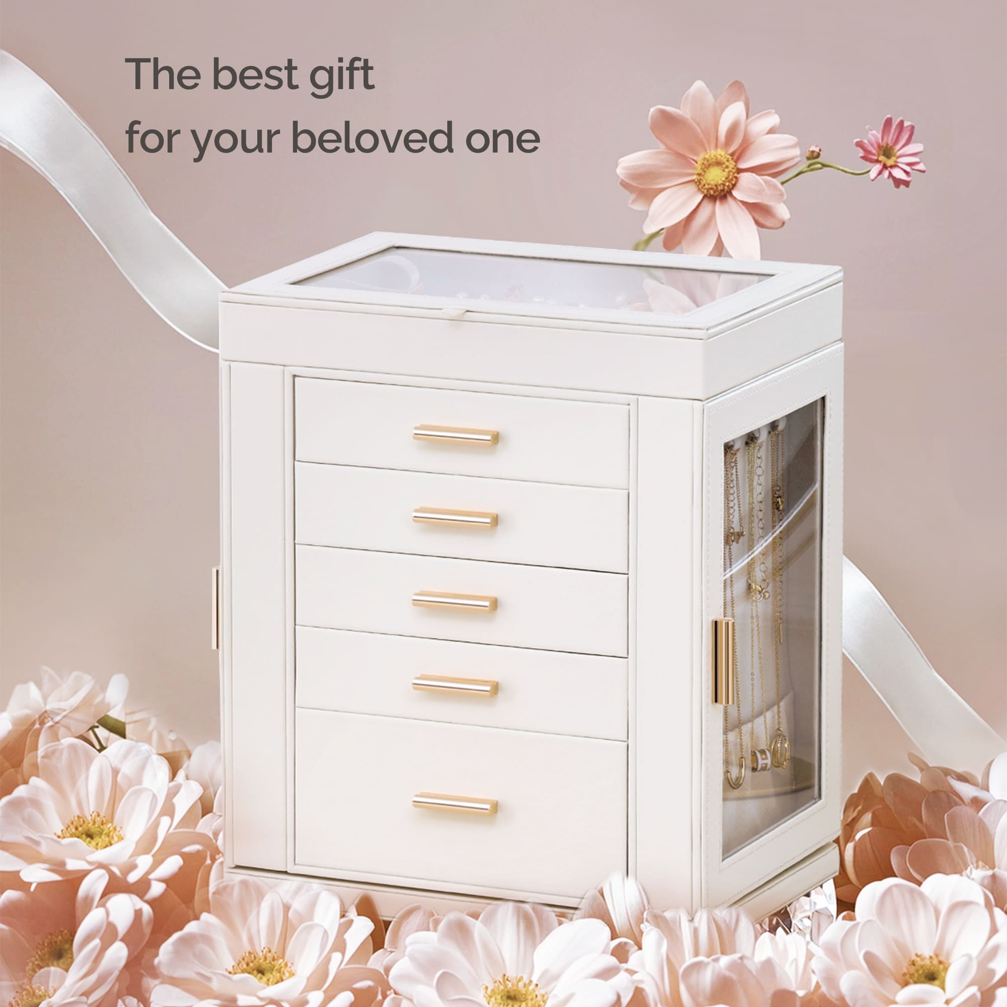 CASEGRACE 6-Tier Jewelry Box 360° Rotating