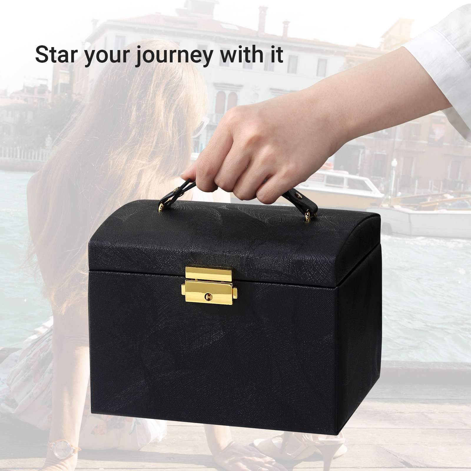 PU Leather Jewelry Storage Box Travel Jewelry Organizer
