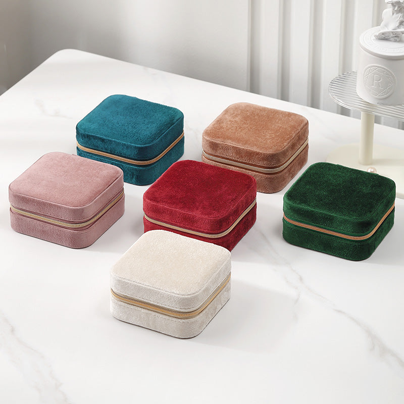 Velvet Travel Jewelry Box Organizer