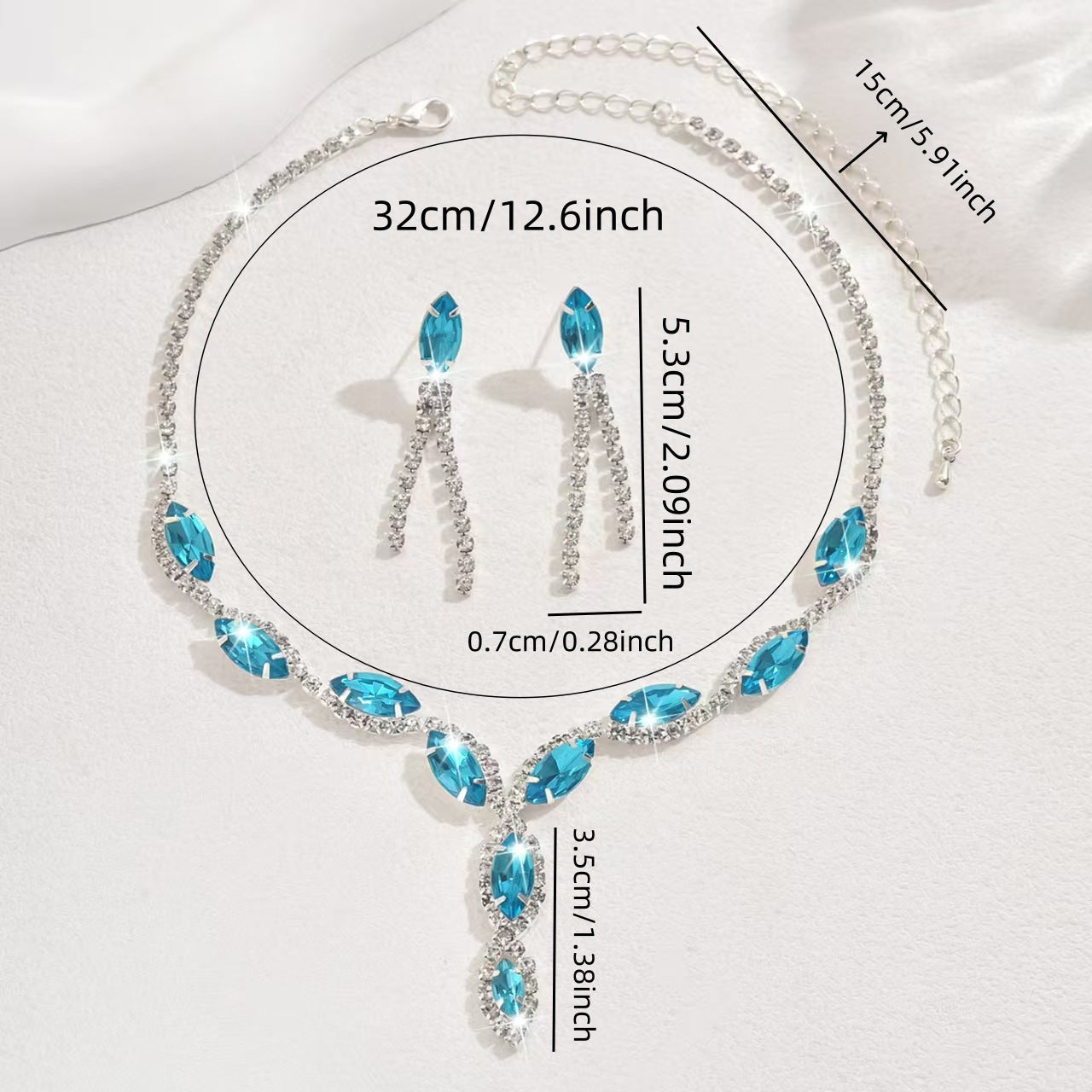 Bridal Crystal Jewelry Accessories for Women (Set of 2)