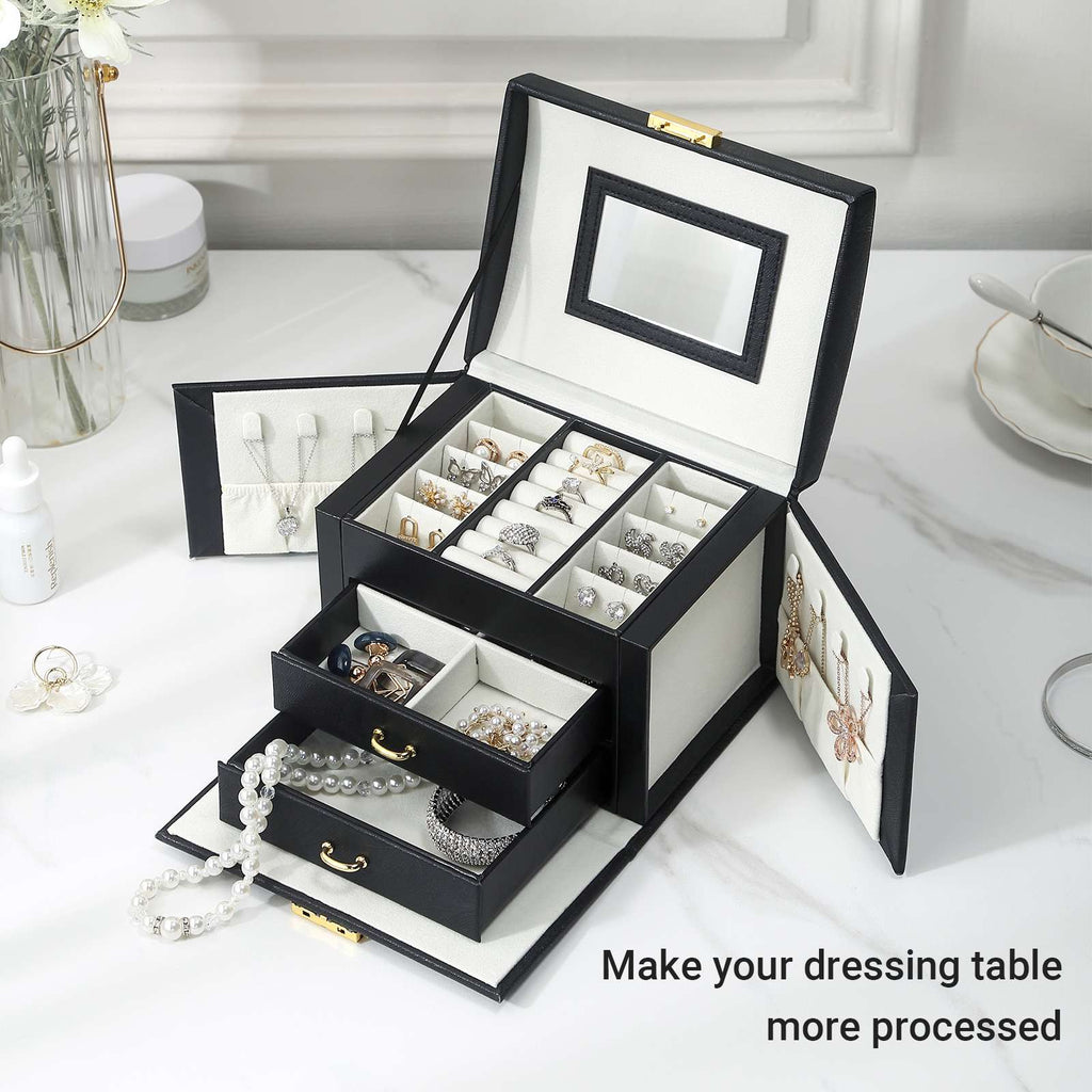 PU Leather Jewelry Storage Box Travel Jewelry Organizer