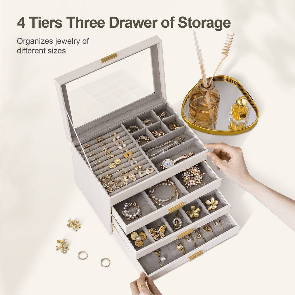 4-Layer Jewelry Organizer with Clear Lid
