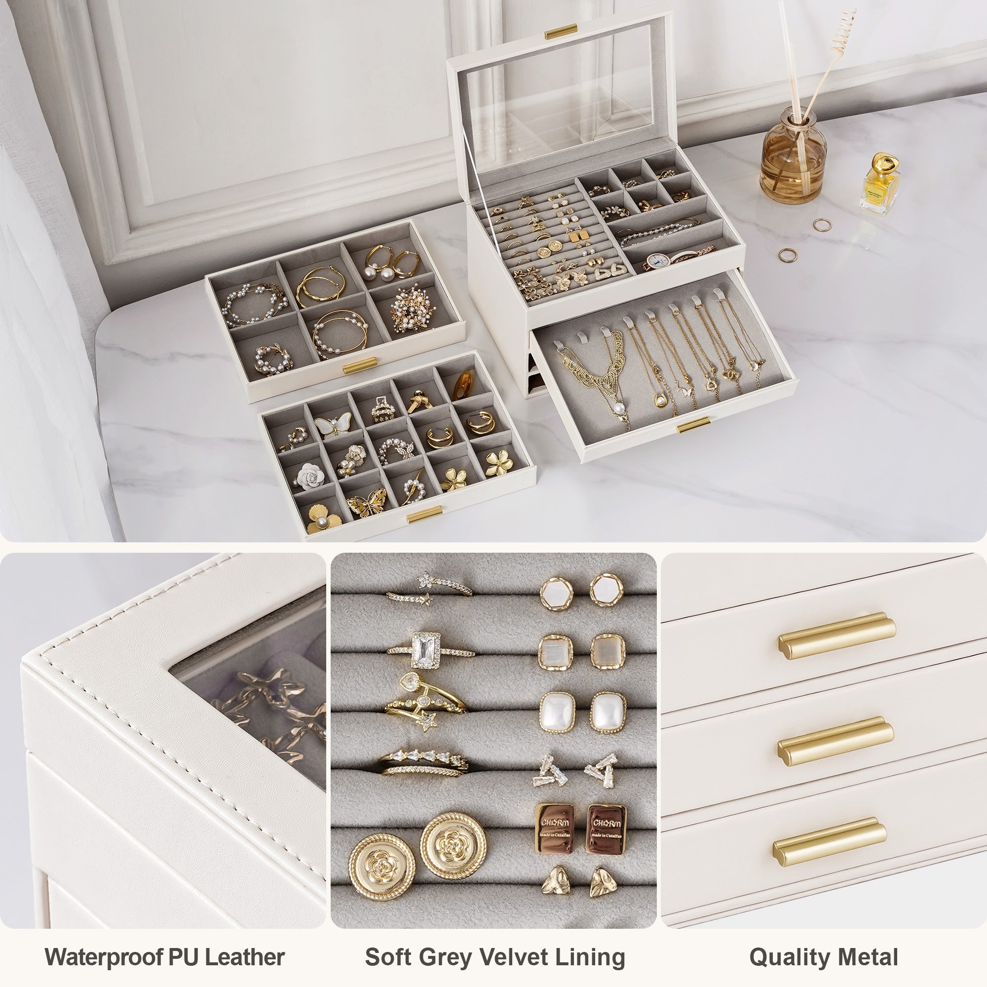 4-Layer Jewelry Organizer with Clear Lid