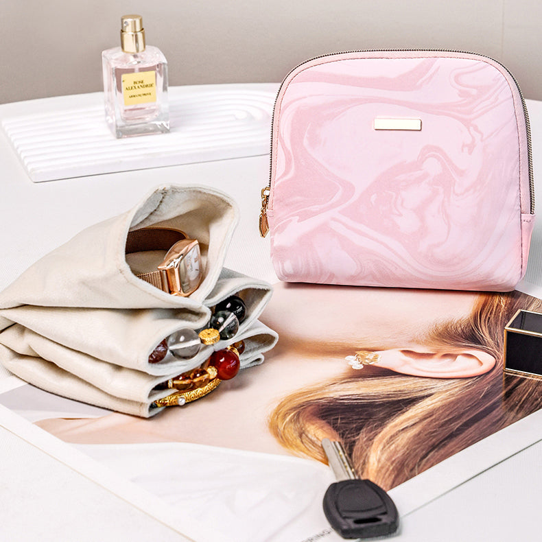 CASEGRACE  Small Travel Jewelry Case,Jewelry Pouch Bags with Zipper